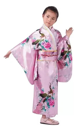 Jpd Niños Niñas Ropa Kimono Bata Traje Japonés Manga Larga