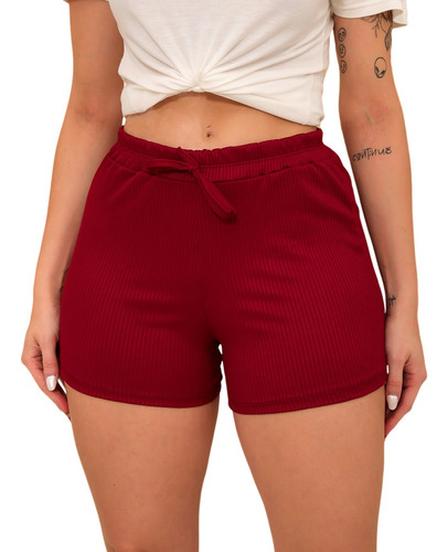 Kit4 Short Feminino Grande G1-g2-g3 Plus Size Canelado Malha