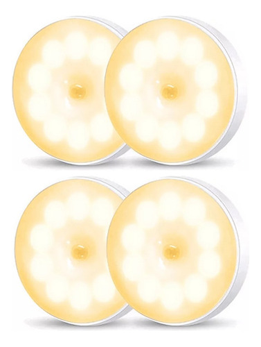 Luz De Noche Inalámbrica Led Con Sensor Dormitorio 4 Piezas