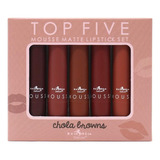 Italia Deluxe Top Five Mousse Matte Lipstick Set Chola Brown