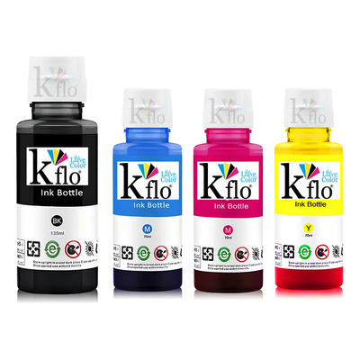 Tinta Compatible Kflo GT53XL GT52 Negro Cyan Magenta Amarillo HP GT 500 530 | Meses sin interés