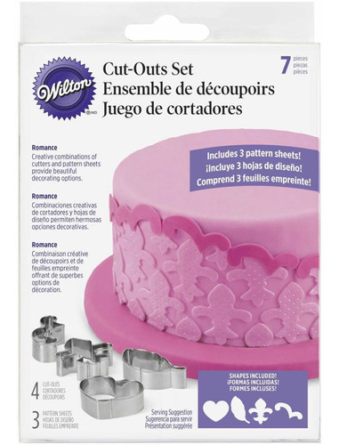 Juego 7 Cortadores Moldes Galletas  Hojas Corazón Wilton