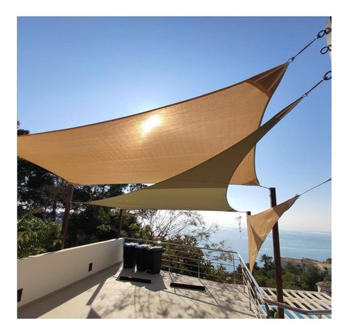 Toldo Vela Sombra 95% Malla Hdpe Cuadrado 3x3,5 Beige