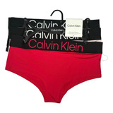 Calzones Calvin Klein De Dama Talla S Color Rojo Set 3 Pzs.