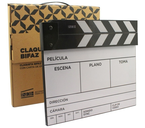 Claqueta De Cine Bifaz C/ Carta De Enfoque Indie