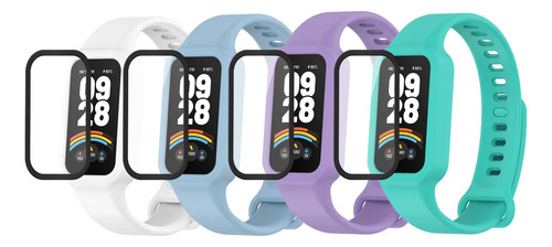 4 Correas Tpe Suaves + 4 Micas Para Xiaomi Band 9active | MercadoLibre