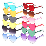 12 Piezas Gafas De Sol Corazón Lentes De Sol Moda Para Dama