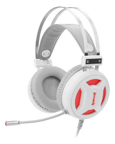 Headset Gamer Redragon Minos Lunar Branco H210w Usb 2m Cabo