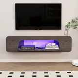 Bixiaomei Soporte De Tv Flotante Con Luces Led Armarios De