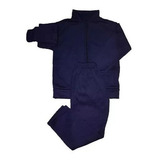 Conjunto Campera Pantalon Acetato Niños Colegial 4 A 16 Azul