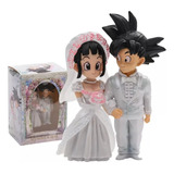 Figura De Boda Goku Y Milk Con Ramo Rosa Dragon Ball 9cm