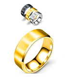 Anillo Argolla Grueso De 8mm Labrado Mate Acero Inoxidable