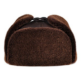 Cuero Genuino Bomber Hats Con Earlflap Russian Winter Faux