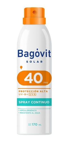 Protector Solar Bagovit Spray Continuo Fps40 X 170 Ml