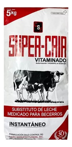 Super Cria Substituto De Leche Para Becerro 5 Kg Vitaminado
