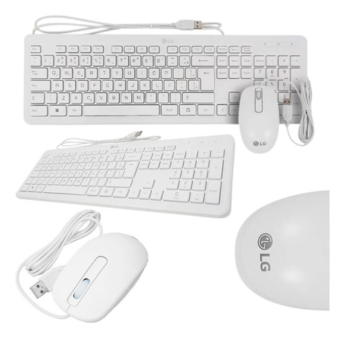 Kit Teclado E Mouse LG Com Fio Branco Pc V240msu