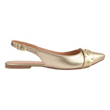 Sapatilha Rasteira Feminino Bico Fino Slingback Mule Confort