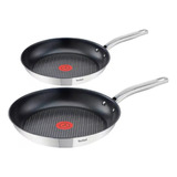 Juego 2 Sartenes 24 Y 30cm Acero Inoxidable Induccion Tefal