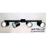 Barra Riel 90 Cm + 4 Spots Tacho Ar111 Negro C/lamp Led 