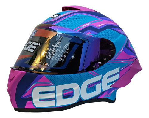 Casco Para Moto Integral Edge Shangai  Rosa Chicle Mate Talla S (55 - 56 Cm)