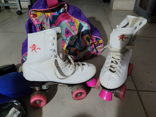 Patines De 4 Ruedas, Bota De Cuero Ez Life