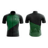 Jersey Ciclismo M/l Hombre Gw Half And Half Verde