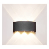 Lampara Led Luminaria Arbotante De Pared Ahorrador Ip65 Color Negro 6w