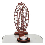 Portavela Madera Motivo Religioso Artesanal Decorativo Velas