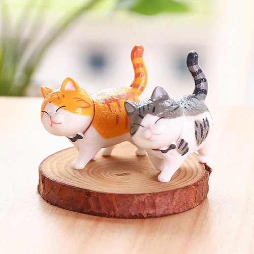 2 Lindo Gatos Mini Kawaii Decora Paisajisto Y Escritorios