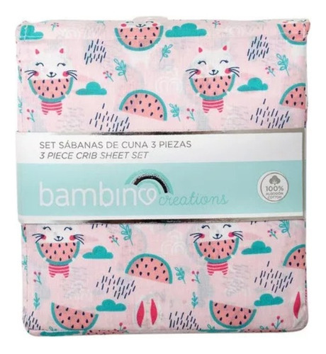 Set Sabanas De Cuna Bambino Conejo Rosado