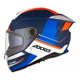 Casco Axxis Hawk Evo Daytona C7 Azul Mate Solo En Mg Bikes