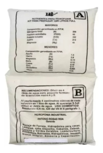 Kit De Nutrientes Para Hidroponia Para 100 L