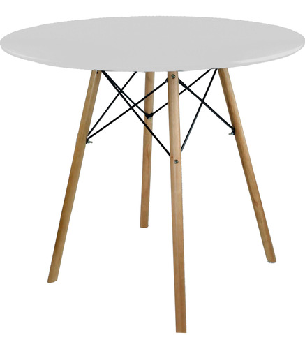 Mesa Eiffel Charles Eames Redonda 90cm Mdf Pe Madeira Metal