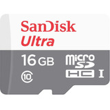 Cartão Memória Sandisk Micro Sd 16gb Ultra Classe 10 100mb/s