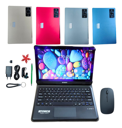 Tablet Atouch Com Teclado Mouse Bluetooth 128gb 4gb Ram