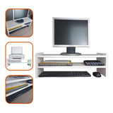 Suporte Base Monitor Impressora Duplo 20x60x20cm Mdf Branco