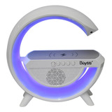 Bocina Bluetooth Y Cargador Inalambrico Luz Radio Usb Aux Color Blanco