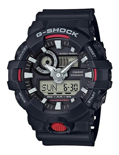 Relógio Casio G-shock Masculino Anadigi Preto Ga-700-1adr