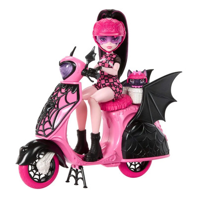 Set De Muñeca Y Vehículo Monster High Draculaura Vamptastic Scooter 4+ | Meses sin interés