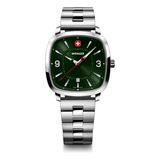 Wenger Reloj Vintage Sport, Verde, Acero Inoxidable