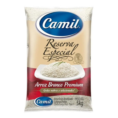 Arroz branco premium reserva especial Tipo 1 5kg Camil | MercadoLivre
