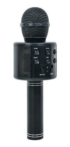Microfone Karaoke Bluetooth Sem Fio Recarregável - Preto