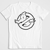 Polera Blanca Algodon Estampada Dtf Caza Fantasmas Fan Arte