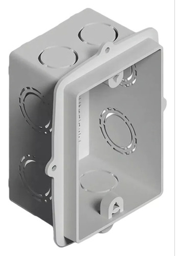 Caja Luz Plástica Embutir Rectangular Pack X 50 Unid Gris 