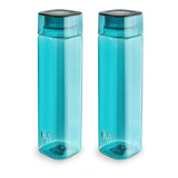 Cello H2o - Botella De Agua Cuadrada (plastico, 1 Litro, 2 
