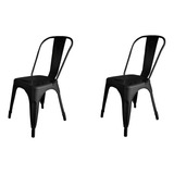 Silla De Comedor E-chairs By Masliah Tolix, Estructura Color Negro, 2 Unidades