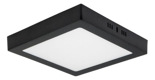 Panel Plafon De Aplicar Cuadrado Led 24w Macroled Negro X10u