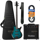 Kit Contrabaixo 4 Cordas Ativo Ibanez Gsr280 + Acessórios