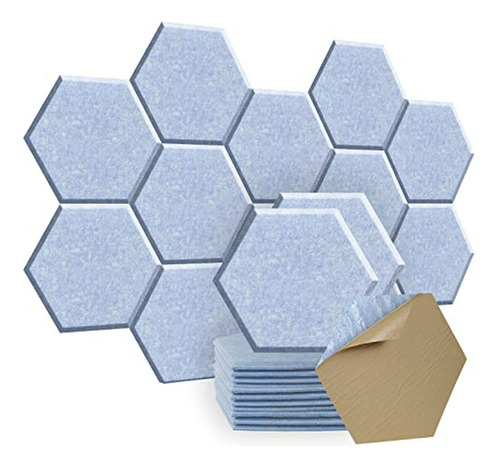 Paneles Acústicos Hexagonales Autoadhesivos, 12 Unidades 12 