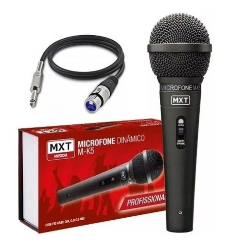Microfone Profissional Para Igreja - M-k5 Cabo 3mts 